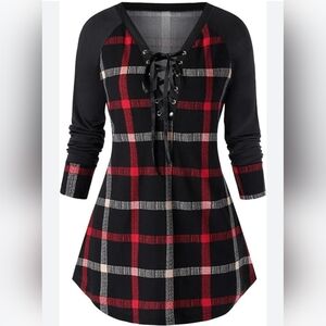 Rosegal Plus Size Lace-up Top 3X